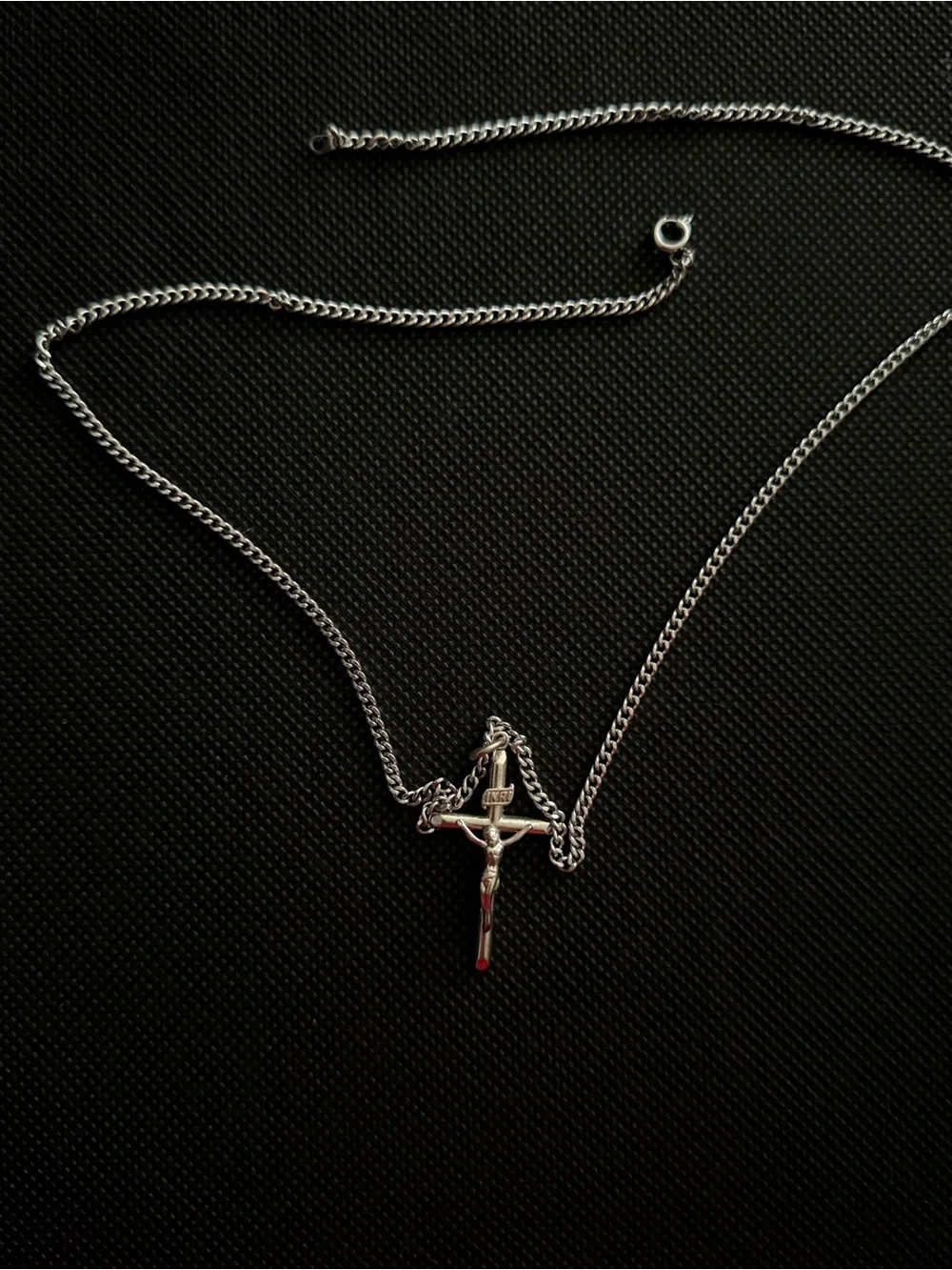 Silver Crucifix Pendant Necklace - Silver